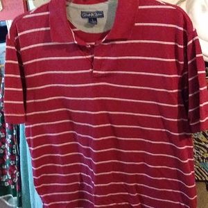 L mans Club Colors red Stripe s/s Polo Shirt (tdb4